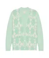 Givenchy Cardigan En Laine Argyle Monogramme 72 In Green