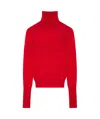 Givenchy Slim Fit Sweater In Wool With Draped Open Back In Red