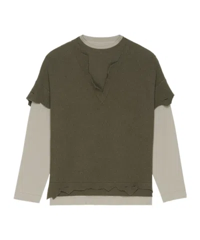 Givenchy Wool Long-sleeved T-shirt In Brown