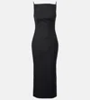 Givenchy Womens Square-neck Sleeveless Crepe-cady Midi Dress Black In Black