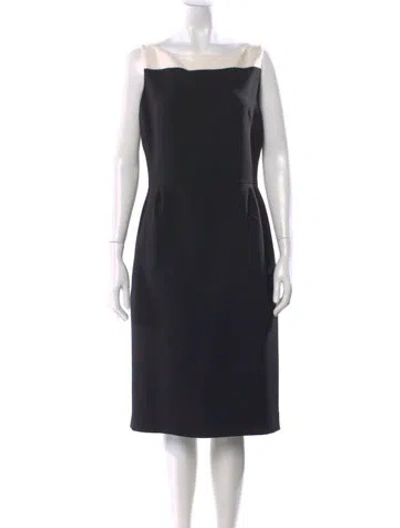 Pre-owned Givenchy Wool Midi Length Dress In Black