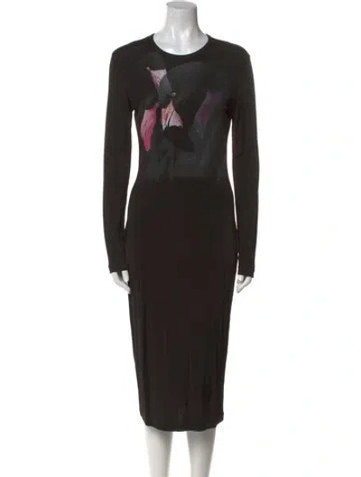 Pre-owned Givenchy Wool Midi Length Dress In Black