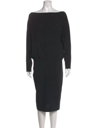 Pre-owned Givenchy Wool Midi Length Dress In Black
