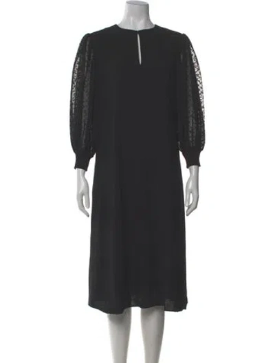 Pre-owned Givenchy Wool Midi Length Dress In Black