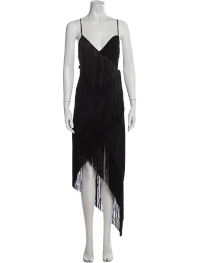 Pre-owned Givenchy Wool Midi Length Dress In Black
