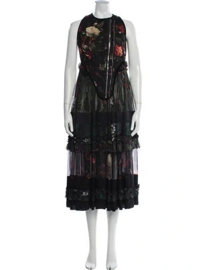 Pre-owned Givenchy Wool Midi Length Dress In Black