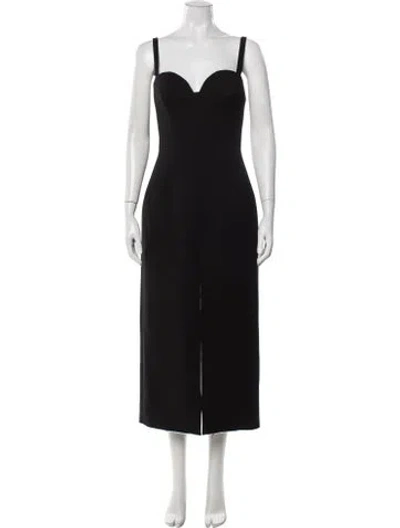 Pre-owned Givenchy Wool Midi Length Dress In Black