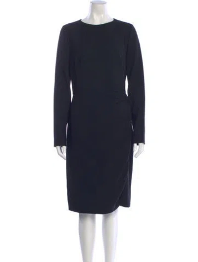 Pre-owned Givenchy Wool Midi Length Dress In Blue