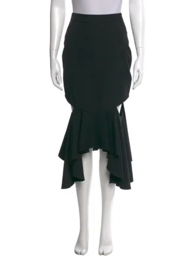 Pre-owned Givenchy Wool Midi Length Skirt In Black