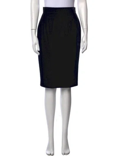 Pre-owned Givenchy Wool Midi Length Skirt In Black