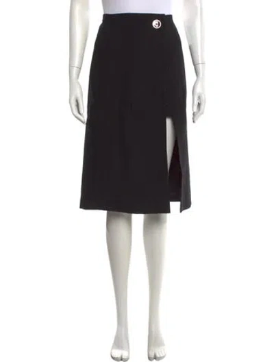 Pre-owned Givenchy Wool Midi Length Skirt In Black