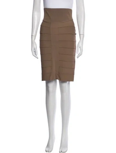 Pre-owned Givenchy Wool Midi Length Skirt In Brown