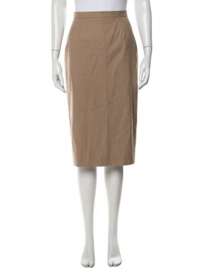 Pre-owned Givenchy Wool Midi Length Skirt In Neutral