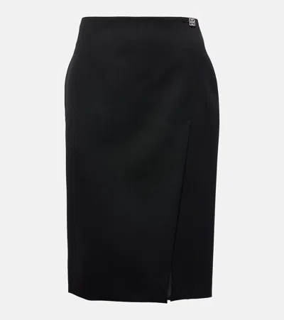 Givenchy Chic Wool Pencil Skirt With Asymmetric Slit In Red
