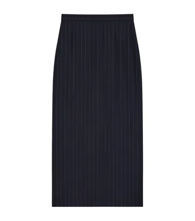 Givenchy Wool Midi Skirt In Blue