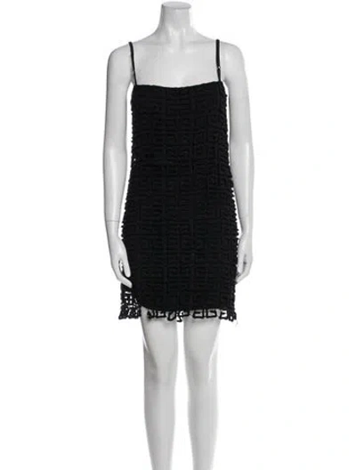 Pre-owned Givenchy Wool Mini Dress In Black