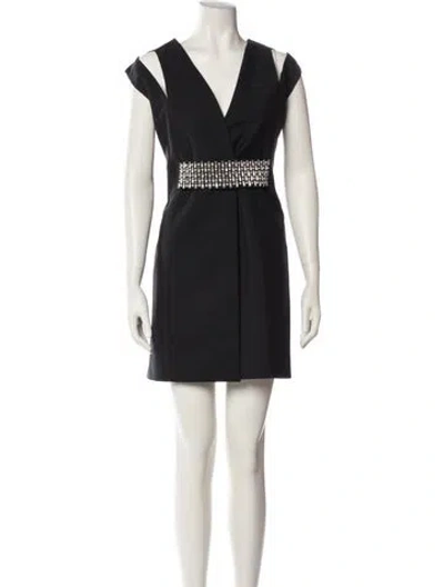 Pre-owned Givenchy Wool Mini Dress In Black