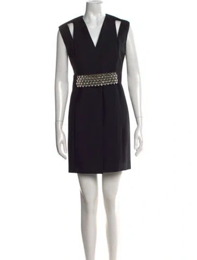 Pre-owned Givenchy Wool Mini Dress In Black
