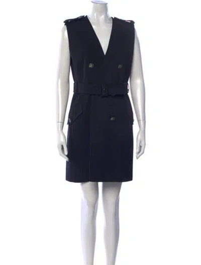 Pre-owned Givenchy Wool Mini Dress In Blue