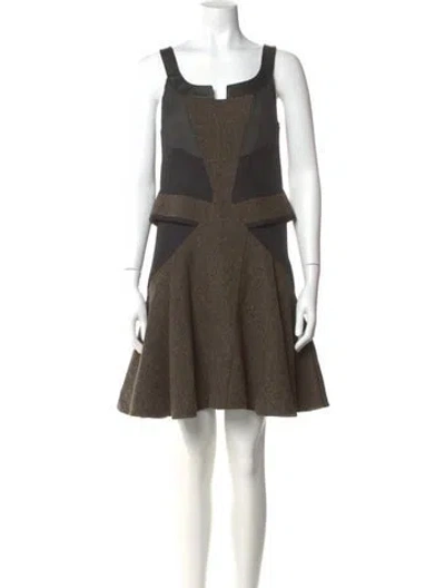 Pre-owned Givenchy Wool Mini Dress In Brown