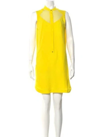 Pre-owned Givenchy Wool Mini Dress In Yellow