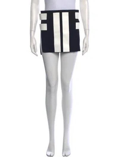 Pre-owned Givenchy Wool Mini Skirt In Black/white