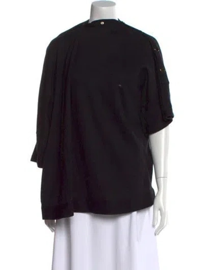 Pre-owned Givenchy Wool Mock Neck Sweater In Black