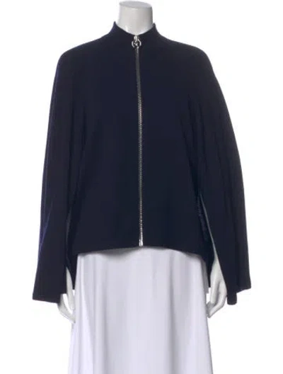 Pre-owned Givenchy Wool Mock Neck Sweater In Blue