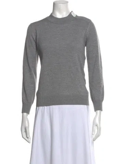 Pre-owned Givenchy Wool Mock Neck Sweater In Grey
