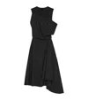 Givenchy Asymmetric Dress In Wool And Mohair With Plaston