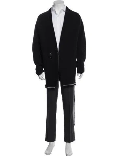 Pre-owned Givenchy Wool Open Front Cardigan In Black