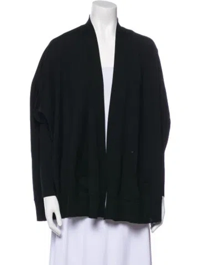 Pre-owned Givenchy Wool Open Front Sweater In Black