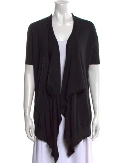 Pre-owned Givenchy Wool Open Front Sweater In Black