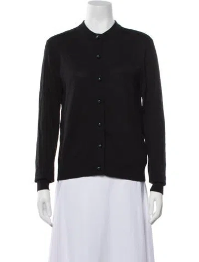 Pre-owned Givenchy Wool Open Front Sweater In Black