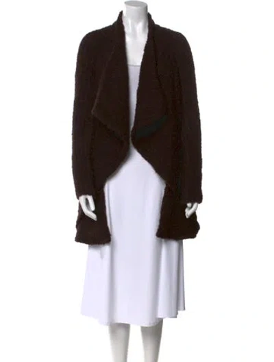 Pre-owned Givenchy Wool Open Front Sweater In Brown