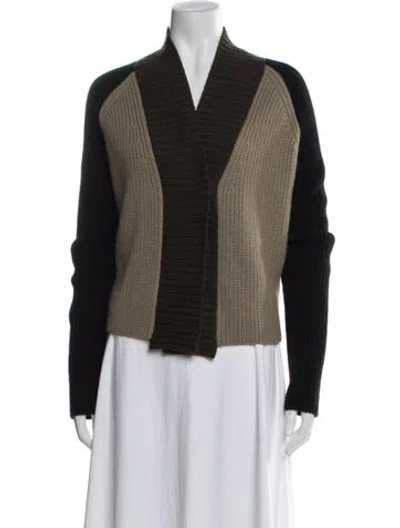 Pre-owned Givenchy Wool Open Front Sweater In Brown