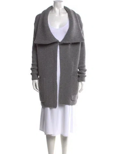 Pre-owned Givenchy Wool Open Front Sweater In Gray