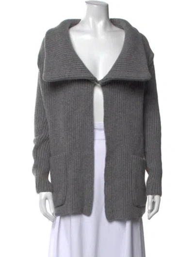 Pre-owned Givenchy Wool Open Front Sweater In Grey