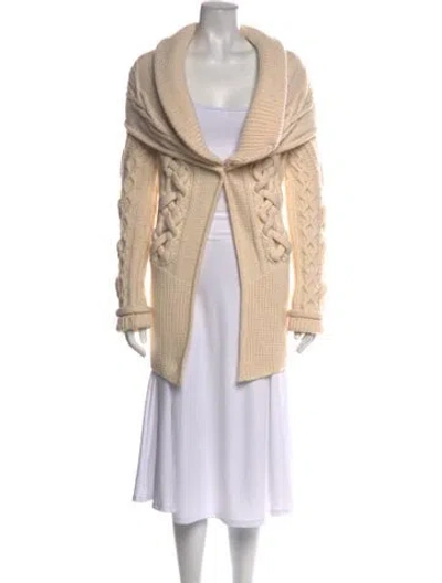 Pre-owned Givenchy Wool Open Front Sweater In Neutrals