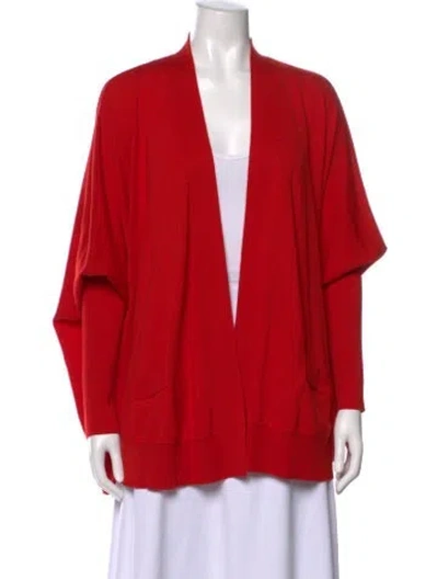 Pre-owned Givenchy Wool Open Front Sweater In Red