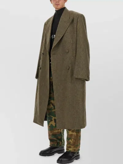 Givenchy Wool Oversized Coat In Green
