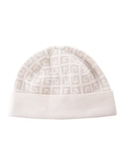 Pre-owned Givenchy Wool Pattern Beanie Hat In Grey/neutrals