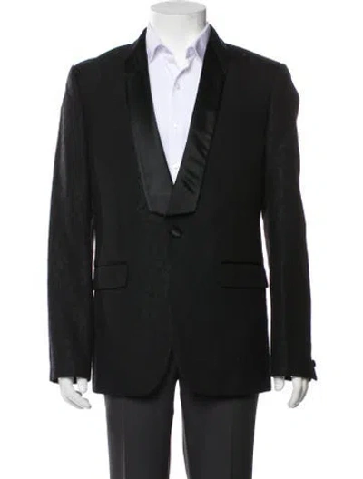Pre-owned Givenchy Wool Patterned Blazer In Black