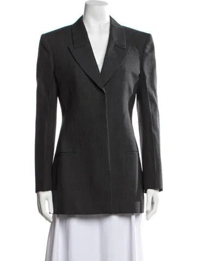 Pre-owned Givenchy Wool Patterned Blazer In Grey