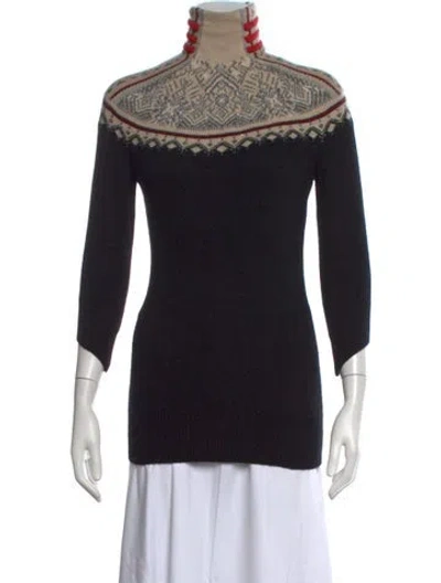 Pre-owned Givenchy Wool Patterned Sweater In Black