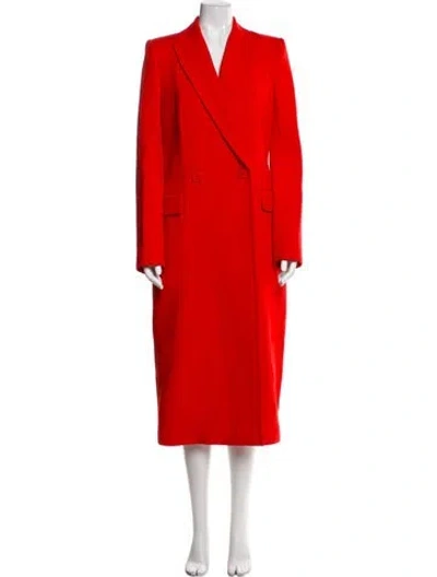 Pre-owned Givenchy Wool Peacoat In Red