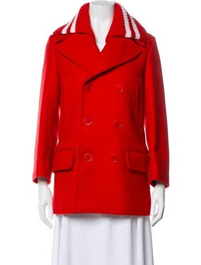 Pre-owned Givenchy Wool Peacoat In Red