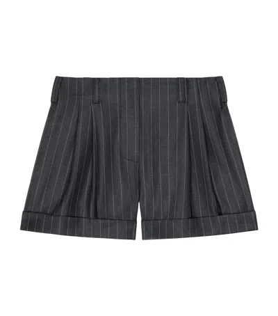 Givenchy Wool Pinstripe Shorts In Black
