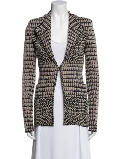 Pre-owned Givenchy Wool Plaid Print Blazer In Brown