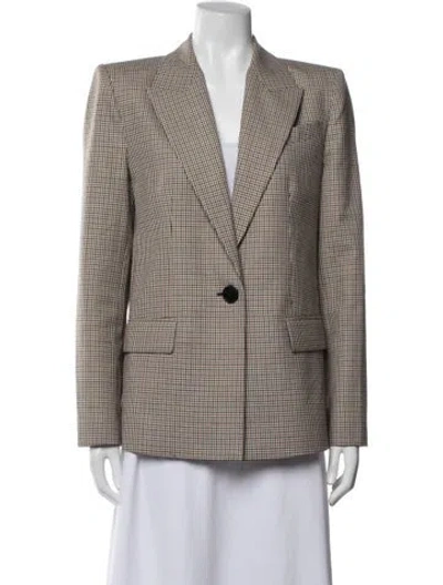 Pre-owned Givenchy Wool Plaid Print Blazer In Orange